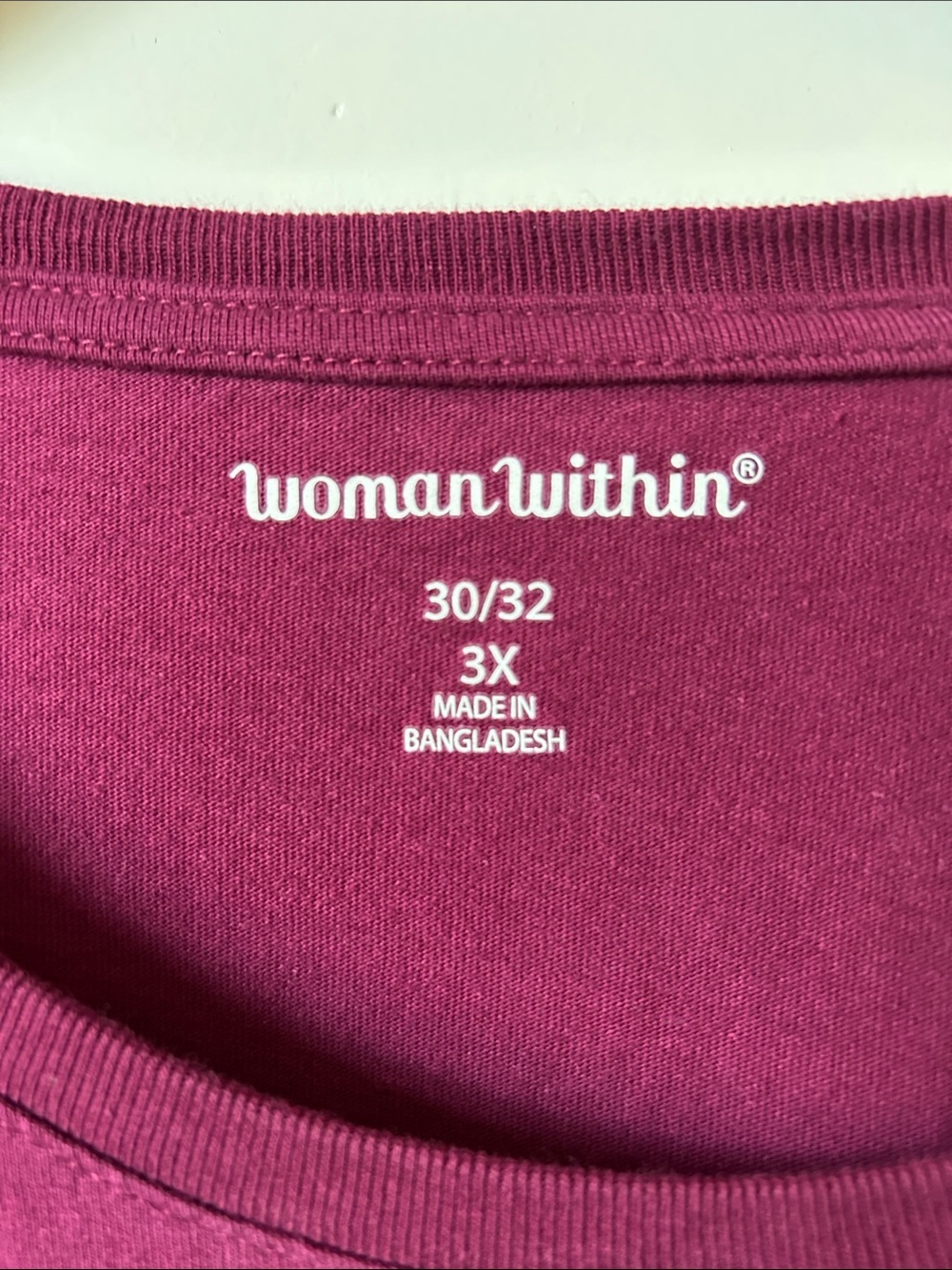 NWOT Woman Within Short Sleeve Crewneck Tee Raspberry 3X - Picture 3 of 9